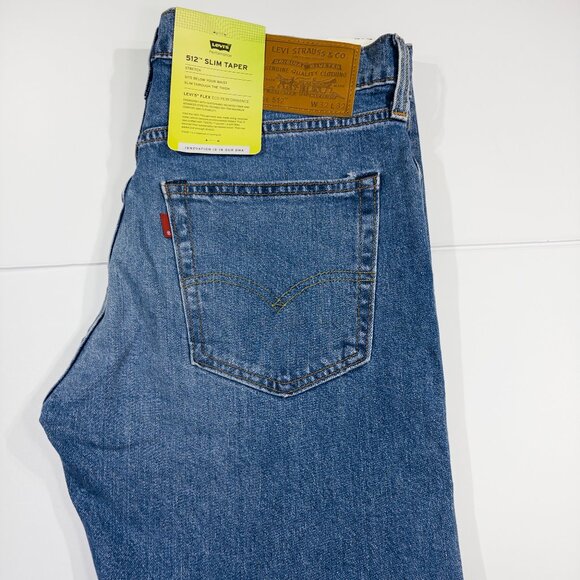 *NWT* Levi's 512 Men's Jeans 32x32 Blue Slim Taper Fit Denim - Picture 2 of 12